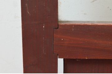 アンティーク建具　古民家インテリアにおすすめな幅狭ガラス帯ドア1枚(扉、板戸、ガラス戸)(R-074193)