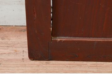 アンティーク建具　古民家インテリアにおすすめな幅狭ガラス帯ドア1枚(扉、板戸、ガラス戸)(R-074193)