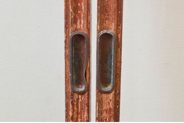 アンティーク建具　どこか懐かしさを感じるガラス窓2枚セット(引き戸、ガラス戸)(R-074194)