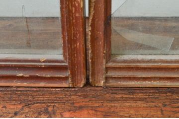 アンティーク建具　どこか懐かしさを感じるガラス窓2枚セット(引き戸、ガラス戸)(R-074194)