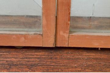 アンティーク建具　どこか懐かしさを感じるガラス窓2枚セット(引き戸、ガラス戸)(R-074194)