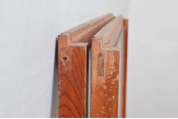 アンティーク建具　どこか懐かしさを感じるガラス窓2枚セット(引き戸、ガラス戸)(R-074194)