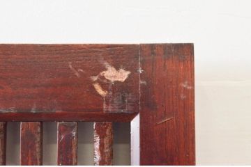 アンティーク建具　総栗材　整然と並ぶ格子が美しい格子蔵戸1枚(玄関戸、引き戸)(R-074197)