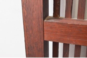 アンティーク建具　総栗材　整然と並ぶ格子が美しい格子蔵戸1枚(玄関戸、引き戸)(R-074197)