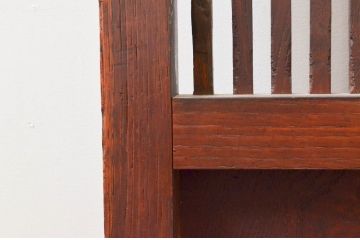 アンティーク建具　総栗材　整然と並ぶ格子が美しい格子蔵戸1枚(玄関戸、引き戸)(R-074197)