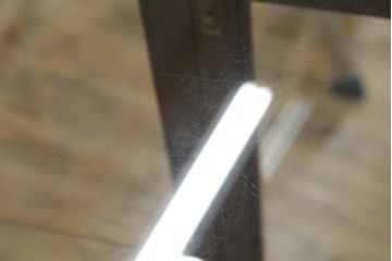 イギリスアンティーク　希少サイズ　パーケットリーが目を惹く!! 華やかな雰囲気漂うオーバルガラスケース(ショーケース、Rガラス、曲げガラス、陳列棚、飾り棚、店舗什器、英国)(R-074207)