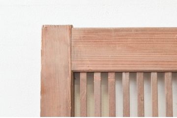 アンティーク建具　落ち着きのある和を演出する格子戸1枚(ガラス帯戸、引き戸)(R-074208)