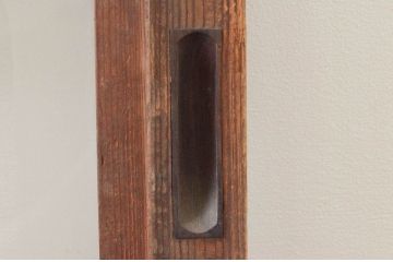 アンティーク建具　落ち着きのある和を演出する格子戸1枚(ガラス帯戸、引き戸)(R-074208)