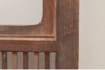 アンティーク建具　落ち着きのある和を演出する格子戸1枚(ガラス帯戸、引き戸)(R-074208)