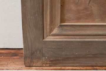 アンティーク建具　落ち着きのある和を演出する格子戸1枚(ガラス帯戸、引き戸)(R-074208)