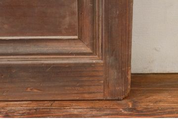 アンティーク建具　落ち着きのある和を演出する格子戸1枚(ガラス帯戸、引き戸)(R-074208)