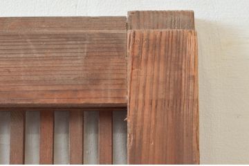 アンティーク建具　落ち着きのある和を演出する格子戸1枚(ガラス帯戸、引き戸)(R-074208)