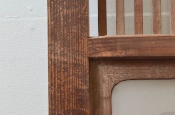 アンティーク建具　落ち着きのある和を演出する格子戸1枚(ガラス帯戸、引き戸)(R-074208)