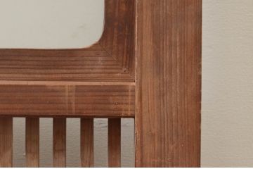 アンティーク建具　落ち着きのある和を演出する格子戸1枚(ガラス帯戸、引き戸)(R-074208)
