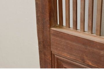 アンティーク建具　落ち着きのある和を演出する格子戸1枚(ガラス帯戸、引き戸)(R-074208)