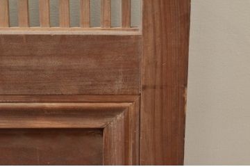 アンティーク建具　落ち着きのある和を演出する格子戸1枚(ガラス帯戸、引き戸)(R-074208)