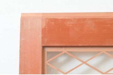 アンティーク建具　両面ガラス　繊細で上品な組子のデザインが魅力の組子入り引き戸2枚セット(引き戸、窓、ガラス戸)(R-074210)