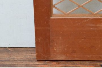 アンティーク建具　両面ガラス　繊細で上品な組子のデザインが魅力の組子入り引き戸2枚セット(引き戸、窓、ガラス戸)(R-074210)