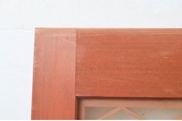 アンティーク建具　両面ガラス　繊細で上品な組子のデザインが魅力の組子入り引き戸2枚セット(引き戸、窓、ガラス戸)(R-074210)