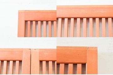 アンティーク建具　腰板欅(ケヤキ)材　上品な和空間を演出してくれる幅狭格子戸4枚セット(引き戸、ガラス帯戸)(R-074211)