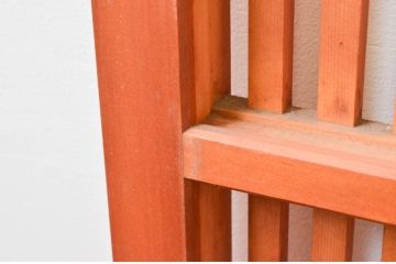 アンティーク建具　腰板欅(ケヤキ)材　上品な和空間を演出してくれる幅狭格子戸4枚セット(引き戸、ガラス帯戸)(R-074211)