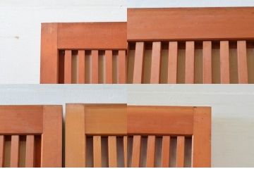 アンティーク建具　腰板欅(ケヤキ)材　上品な和空間を演出してくれる裏障子付き幅狭格子戸4枚セット(引き戸、ガラス帯戸、障子戸)(R-074212)