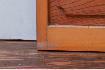 アンティーク建具　腰板欅(ケヤキ)材　上品な和空間を演出してくれる裏障子付き幅狭格子戸4枚セット(引き戸、ガラス帯戸、障子戸)(R-074212)