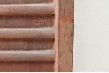 アンティーク建具　お洒落な組子がアクセントになるガラス入り板戸2枚セット(引き戸、帯戸)(R-074214)