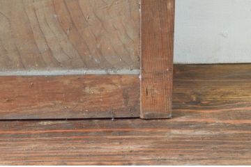 アンティーク建具　お洒落な組子がアクセントになるガラス入り板戸2枚セット(引き戸、帯戸)(R-074214)
