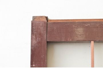 アンティーク建具　ペイント仕上げ限定(フレーム)　上品な和の趣を感じるガラス戸2枚セット(引き戸)(R-074215)