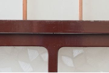 アンティーク建具　ペイント仕上げ限定(フレーム)　上品な和の趣を感じるガラス戸2枚セット(引き戸)(R-074215)