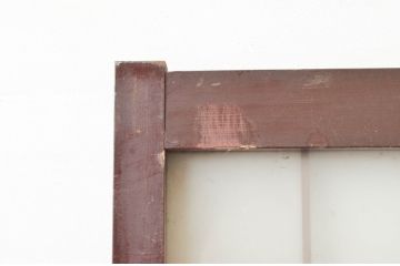 アンティーク建具　ペイント仕上げ限定(フレーム)　上品な和の趣を感じるガラス戸2枚セット(引き戸)(R-074215)