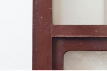 アンティーク建具　ペイント仕上げ限定(フレーム)　上品な和の趣を感じるガラス戸2枚セット(引き戸)(R-074215)