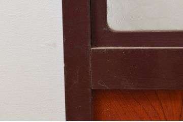 アンティーク建具　ペイント仕上げ限定(フレーム)　上品な和の趣を感じるガラス戸2枚セット(引き戸)(R-074215)