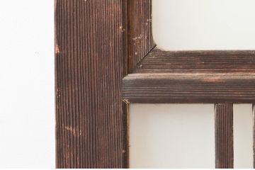 アンティーク建具　昔懐かしい雰囲気を漂わせる玄関戸2枚セット(引き戸、ガラス戸)(R-074216)
