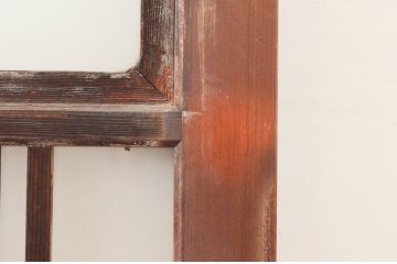 アンティーク建具　昔懐かしい雰囲気を漂わせる玄関戸2枚セット(引き戸、ガラス戸)(R-074216)