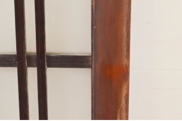 アンティーク建具　昔懐かしい雰囲気を漂わせる玄関戸2枚セット(引き戸、ガラス戸)(R-074216)
