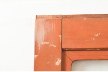 アンティーク建具　昔懐かしい雰囲気を漂わせる玄関戸2枚セット(引き戸、ガラス戸)(R-074216)
