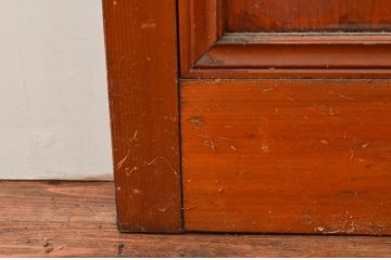 アンティーク建具　昔懐かしい雰囲気を漂わせる玄関戸2枚セット(引き戸、ガラス戸)(R-074216)