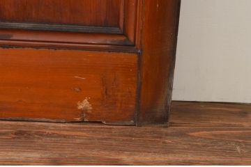 アンティーク建具　昔懐かしい雰囲気を漂わせる玄関戸2枚セット(引き戸、ガラス戸)(R-074216)