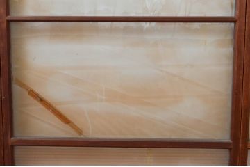 アンティーク建具　珍品!!　希少!!　富士のガラス絵が風情あるガラス戸4枚セット(引き戸)(R-074217)