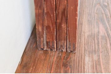 アンティーク建具　珍品!!　希少!!　富士のガラス絵が風情あるガラス戸4枚セット(引き戸)(R-074217)