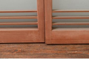 アンティーク建具　シンプルな佇まいが落ち着きのある空間を演出する書院戸4枚セット(窓、引き戸)(R-074219)