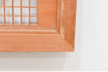 アンティーク建具　近江八景の彫刻が目を惹く組子欄間2枚セット(明り取り、明かり取り)(R-074220)