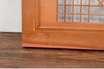 アンティーク建具　近江八景の彫刻が目を惹く組子欄間2枚セット(明り取り、明かり取り)(R-074220)