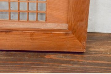 アンティーク建具　近江八景の彫刻が目を惹く組子欄間2枚セット(明り取り、明かり取り)(R-074220)