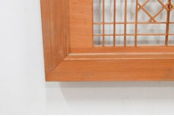 アンティーク建具　近江八景の彫刻が目を惹く組子欄間2枚セット(明り取り、明かり取り)(R-074220)