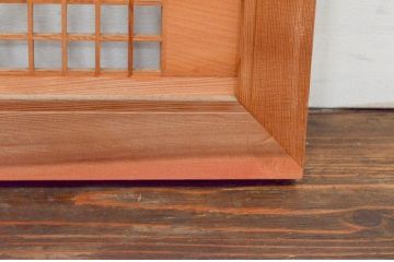 アンティーク建具　近江八景の彫刻が目を惹く組子欄間2枚セット(明り取り、明かり取り)(R-074220)