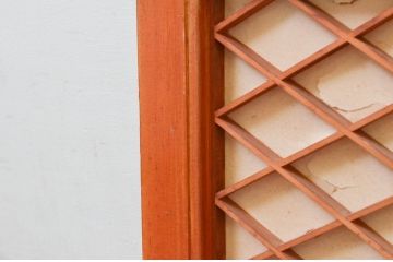ビンテージ建具　繊細な組子が上品な組子欄間1枚(明り取り、明かり取り、ヴィンテージ)(R-074221)
