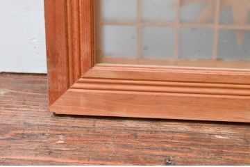 ビンテージ建具　片面ガラス　竹の彫刻が情緒あふれる欄間1枚(明り取り、明かり取り、ヴィンテージ)(R-074222)
